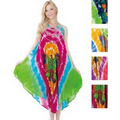 Indian Tie Dye Dress with Butterfly Print and Embroidery